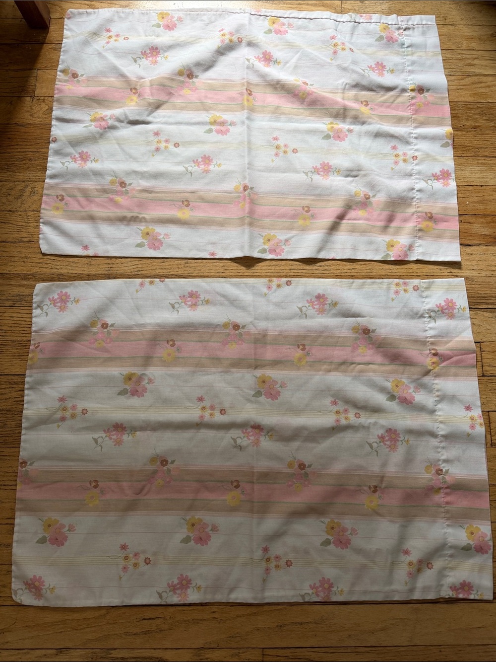 Vintage Floral Stripe Pillowcase Set